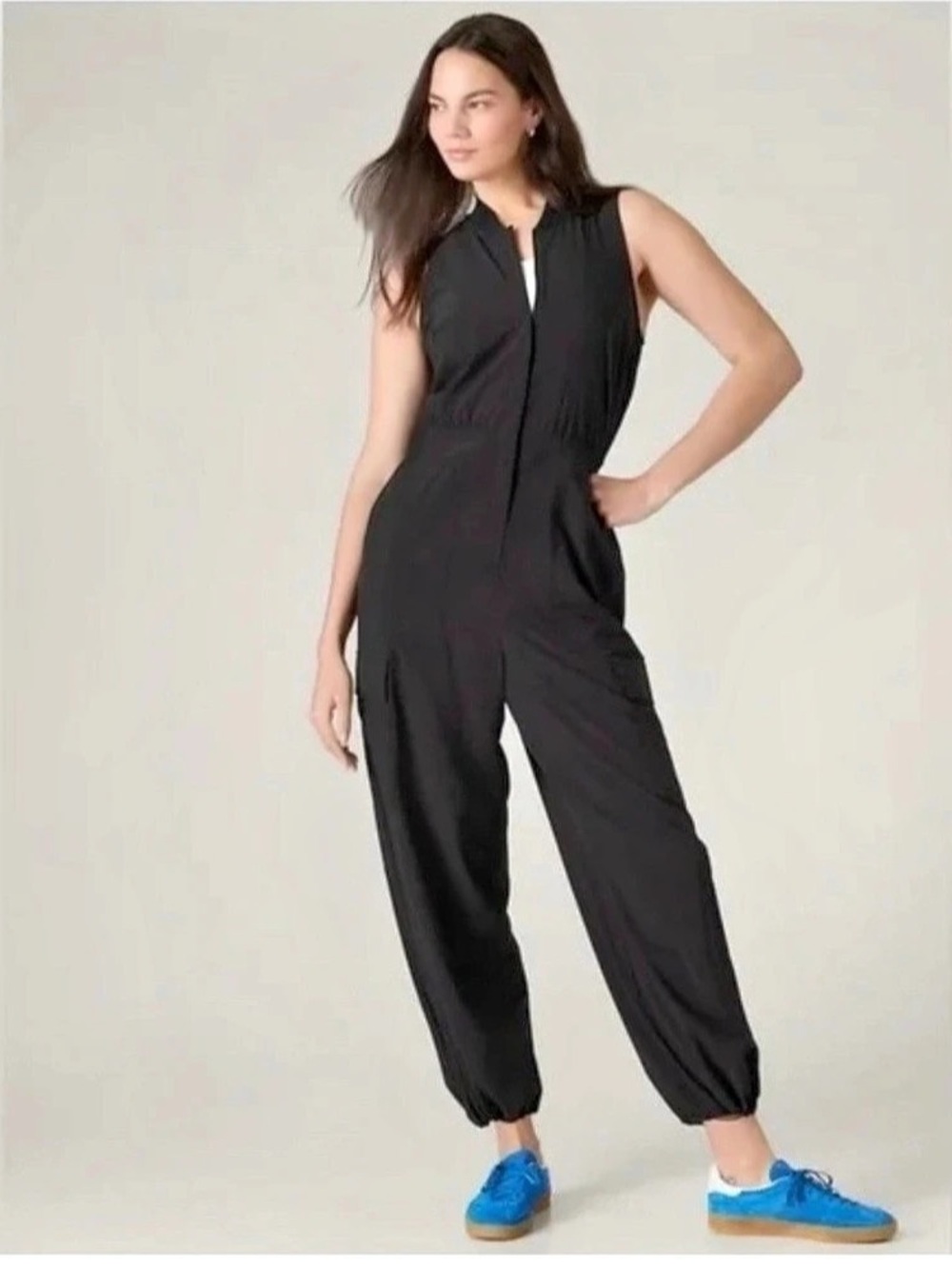 Athleta Brooklyn Utility Jumpsuit Black Size 6